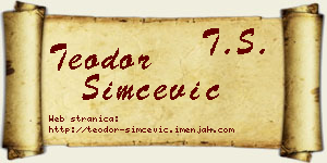 Teodor Simčević vizit kartica
